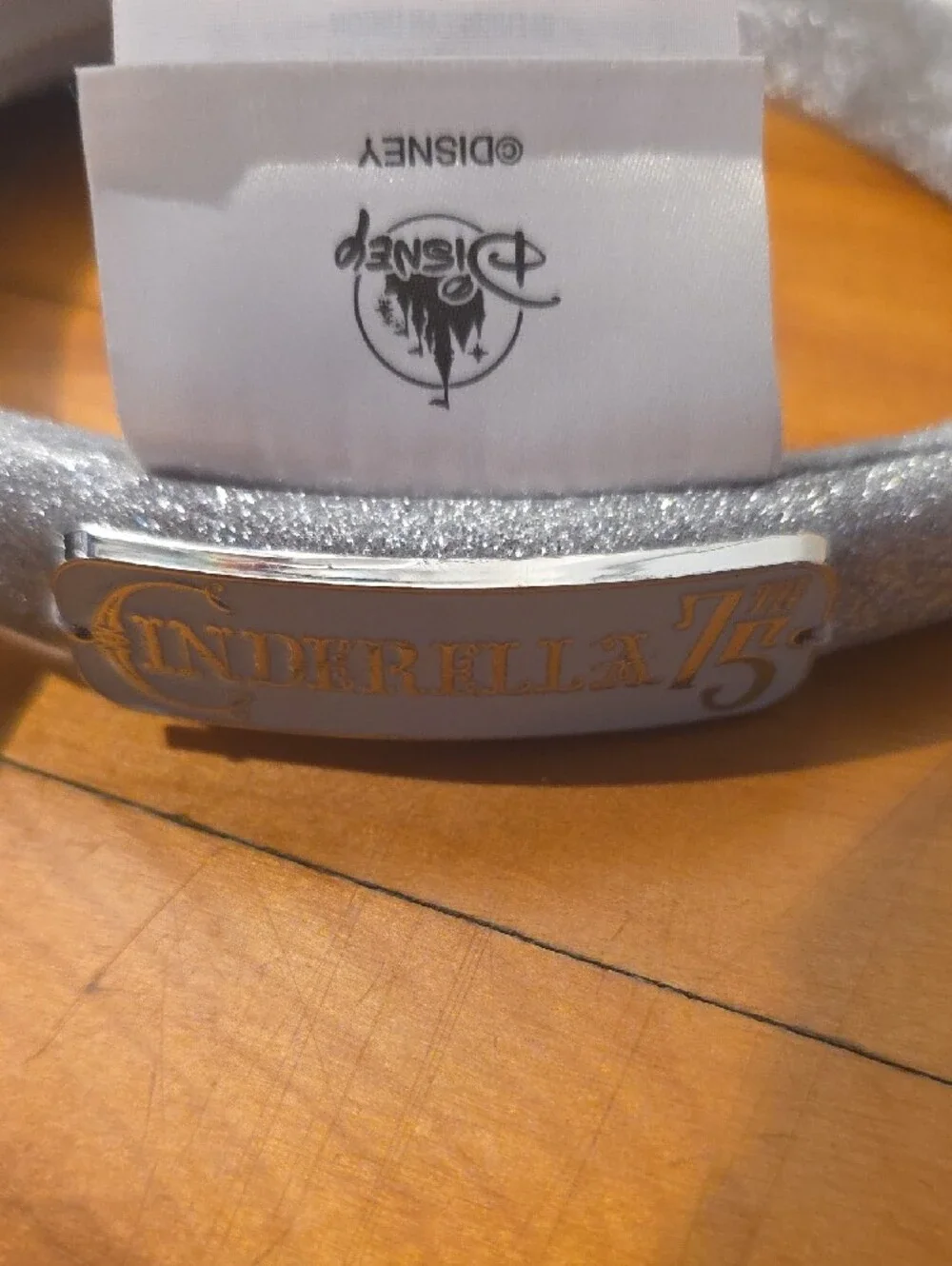 Disney Cinderella 75th Anniversary Silver Sparkle Mickey Ears Headband